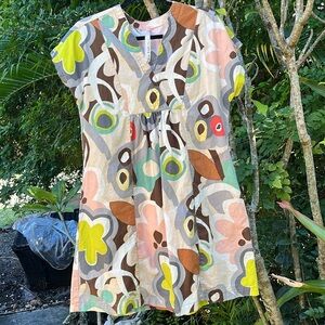 Uncle Frank NEW Multicolor peaches & cream Abstract Dress M